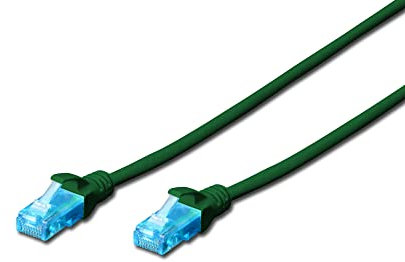 DIGITUS Câble LAN Cat 5e - 10m - RJ45 Câble réseau - U/UTP Non blindé - Compatible Cat-6 & Cat-5 - Vert