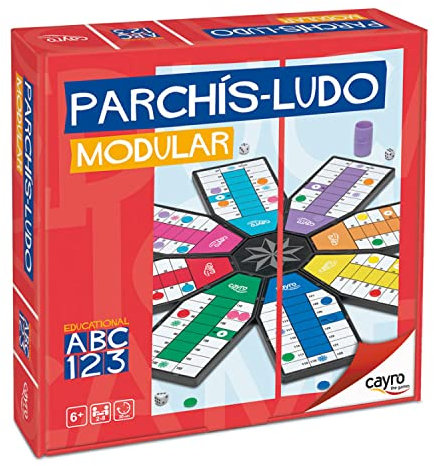 Cayro - Parchís - + 6 Años - Modelo Modular - Juego Divertido de Mesa para Niños y Adultos - Posibilidad de Jugar por 2 Grupos - Ideal 2 a 8 Jugadores