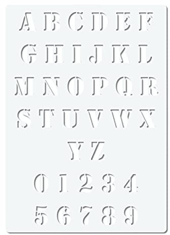 Herterich Products Digital Alphabet Buchstaben Schablone | Schrift Stencil Vorlage | Wiederverwendbar & Lösungsmittelresistent | Mylar 0,1-0,2 cm | Für Airbrush, Sprays & Tinte