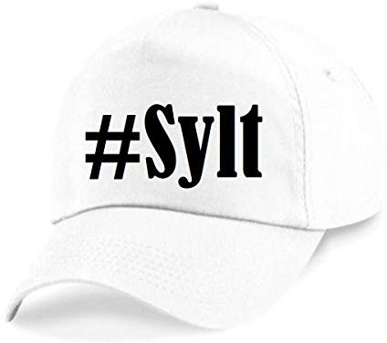 Reifen-Markt Base Cap Hashtag #Sylt Größe Uni Farbe Weiss Druck Schwarz
