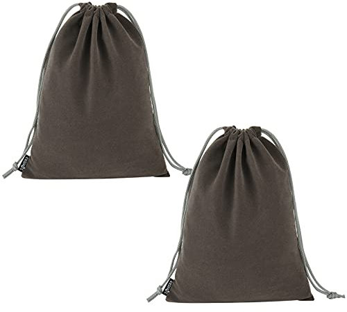 Cosmos 2 Pcs Portable Headphone Carrying Bag Travel Headset Storage Pouch Soft Drawstring Headphone Case Bag for Over-Ear Headphones Gaming Headset Neckband Earphones (Gray Color)