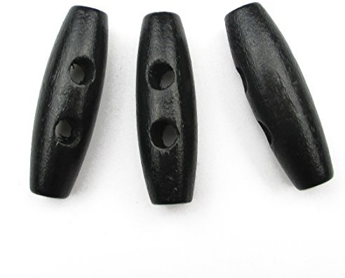 All in One 50 schwarz 2 Loch Scrapbooking Nähen Holz Knebelknöpfe gebeizt Chery Oval 35 x 11 mm (1–3/8 x 7/40,6 cm)