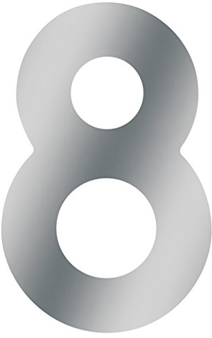 Metafranc Hausnummer 8 - Edelstahl - 120 mm - 3D Design - Gute Lesbarkeit - Individuelle Kombinationsmöglichkeiten / Beschriftung / Kennzeichnung / Ziffer / Haustür / Hauswand / Gartentor / 424077