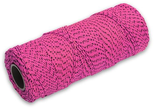 Marshalltown Masonry Line, Bonded Nylon, Pink & Black, 500 Foot, 18 Line Size, Masons and Archaeology. Made in the USA, ML615
