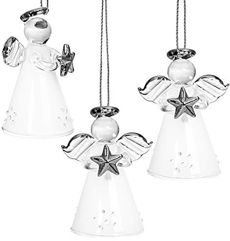 Sikora BS155 Engel Christbaumschmuck Glas Figur Weihnachtsbaum Anhänger 3er Set