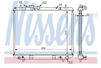 NISSENS Kühler Motorkühlung Kühler Wasserkühler Motorkühler Netzbreite 558mm Netzlänge 425mm Netztiefe 26mm 61741A