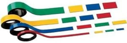 MAUL Magnetstreifen 1 x 100cm (2 Stück) | Magnetband selbsthaftend auf magnetischen Oberflächen | Magnetklebeband individuell zuschneidbar | Beschriftbar mit Marker | Gelb