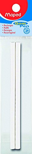 Lot de 2 gommes de recharge pour crayon à gomme Gom-Pen blanc
