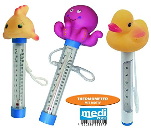POWERHAUS24 mediPOOL - Thermometer mit Motiv und Befestigungskordel - 25000015MP