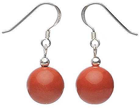 Ohrringe Ohrhänger roter Jaspis Blutjaspis & 925 Silber rot-braun Ohrschmuck Damen