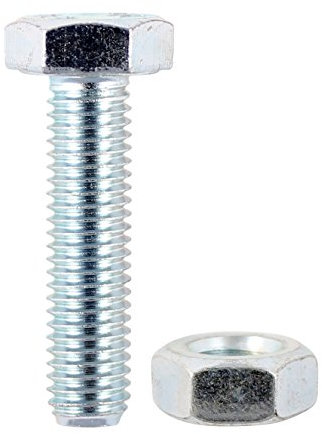TIMCO BZP Hex Set and Nut - M8 x 20 - Zinc - Pack of 6