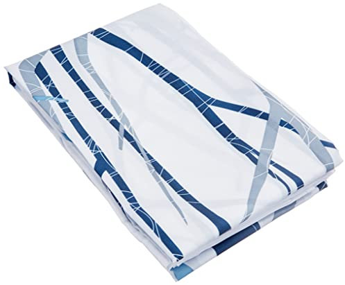 iDesign Forest rideau douche, rideau baignoire design 183,0 cm x 183,0 cm en polyester, rideau de bain avec motif d’arbres, bleu/gris