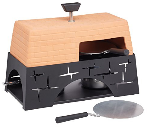 Artesà Terracotta Table-Top Oven Mini Horno de Pizza de Mesa de Terracota, Negro/marrón