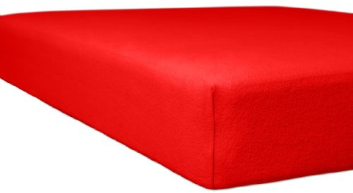 Kneer 8001842 Flausch-Biber Spannbetttuch Qualität 80, 180 x 200 cm - 200 x 200 cm, Rubin