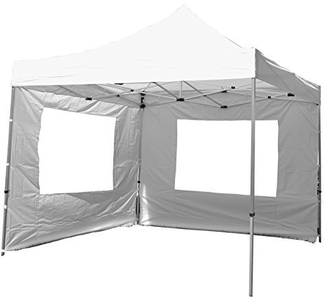 Nexos Pavillons Falt 4 Seitenteile Profi Ausführung wasserdichtes Dach, 3 x 3 m, weiß