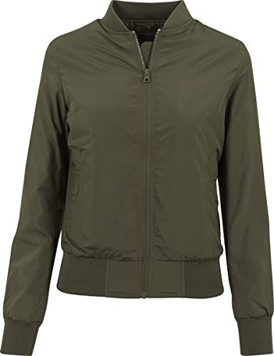 Urban Classics Damen Jacke Ladies Light Bomber Jacket, Grün (Olive 176), 34 (Herstellergröße: XS)