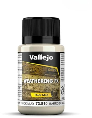 Vallejo - Weathering FX | Light Brown Thick Mud 40 ml. (1.35 fl.oz.) | Permanent Pigments and Water Based Acrylic Resins | Ideal for Miniatures, Scale Models & Dioramas