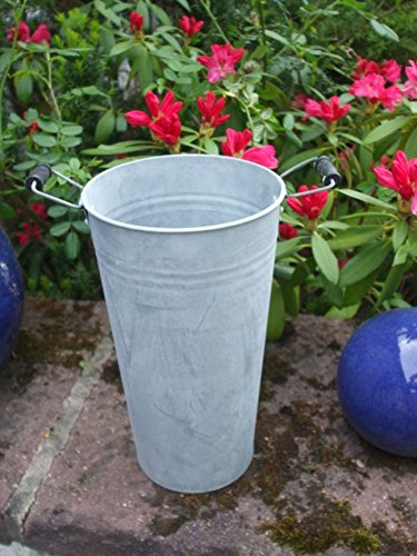 Deko-Impresion Zinkvase, Pflanztopf, Zinkkübel, Amphore, Zinkbottich, Blumentopf, 30