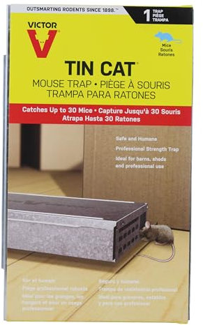 Victor Lebend-Mausefalle Tin Cat - Geschlossene Lebendfalle aus Metall - Tierfreundlich Mäuse Fangen in Haus & Garten - Mod. M310