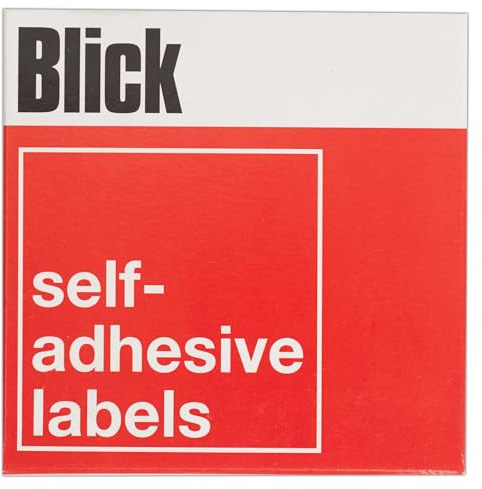 Blick Labels, White, Self Adhesive Stickers Dispenser Pack, Rectangular, 11mm x 22mm, 1920 Labels, for Home, Office, Family, School, Holiday Calendar Organising, Planner, Rewards Chart, Colour Coding
