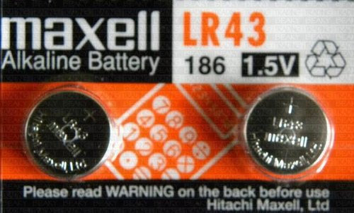 Maxell Lot de 2 Piles LR43 G12A 1176A 186 1 RW84 V12GA, 186, GP86A L1142 301A 386A Piles alcalines 1,5 V pour appareils Photo/Jouets/calculatrices/Lampes Torches/Montres/pointeurs Laser/Autres.