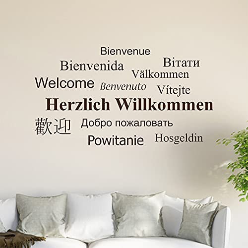 Herzlich Willkommen Wandtattoo in 6 Größen - Wandaufkleber Wall Sticker - Dekoration, Küche, Wohnzimmer, Schlafzimmer, Badezimmer