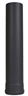 LANZZAS Pelletrohr 500 mm - Durchmesser Ø 100 mm - Farbe: schwarz - inklusive Silikon-Dichtring