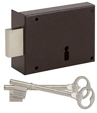 Metalux - METALUX série 461 140 - Serrure en applique pêne dormant seul 140x81 mm - Gauche pour Portail Porte Jardin Porte Garage