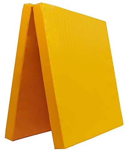Grevinga Klappbare Turnmatte RG 35 – 200 x 100 x 6 cm – GELB - Made in Germany - Faltbare Gymnastikmatte für Fitness, Sport und Gymnastik, Rutschfest und Platzsparend, Weichbodenmatte