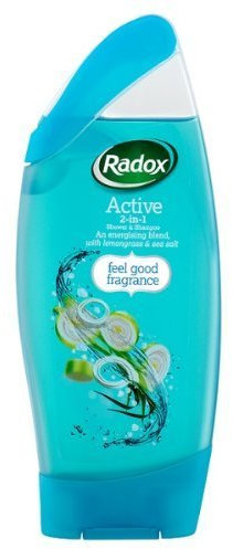 Radox Active Shower & Shampoo 2-in-1 with Lemongrass and Sea Salt 6 x 250ml