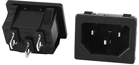 sourcing map 2 Stücke 250 V 10 A Panel Mount C14 Stecker AC Steckdose Stecker Netzteil DE de