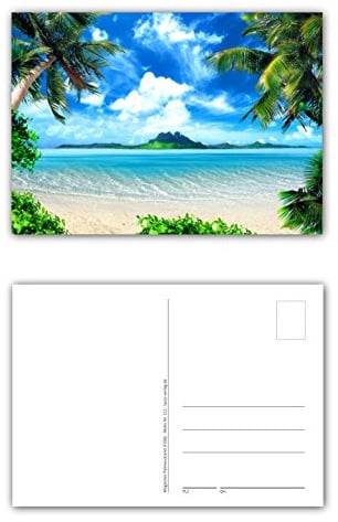 12 Stück Postkarten magical coast/Insel Küste Palmen Strand, weißer Sand, blauer Himmel Format: DIN A6 / 105 x 148 mm (PKT-111)