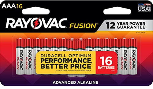 Rayovac Fusion AAA Alkaline Batteries 16-Pack