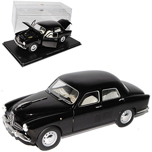 alles-meine.de GmbH Alfa Romeo 1900 Berlina Limousine Schwarz 1950-1959 Mit Sockel und Vitrine 1/24 Modellcarsonline Modell Auto