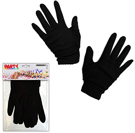 Festartikel Müller Handschuhe Damengröße, Baumwolle, Schwarz