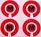 Crown Green Lawn Indoor Bowls Adhesive Lettered Coloured Marker Labels Set of 4 (Red, M)