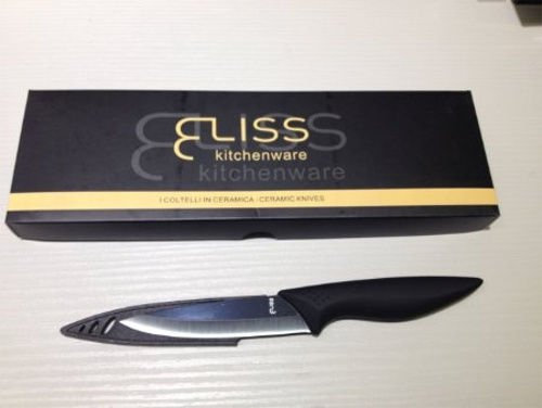 Eliss KC600-04 Coltello Fukui Lama in Ceramica, 10 cm, Nero