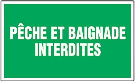 novap – Panneau – Pfirsich und Baden verboten – 330 x 200 mm Hartschale