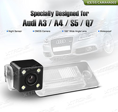 XTRONS 160° Weitwinkel HD Rückfahrkamera wasserdicht Einparkshilfe wasserdicht mit LED Nachtsicht speziell für Audi A3 / A4 / S5 / Q7