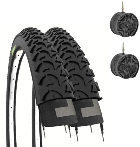 ECOVELO 2 Reifen E + 2 Tubes FÜR MTB Fahrrad Black 26 X 1,95 (54-559)