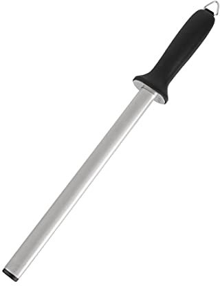 Vogue Diamond Knife Sharpening Steel 25.5 cm/10 inch, Black, Material: Diamond Steel, Microcrystalline Surface Produces Precise Sharp Results, Rockwell 99 degree Hardness Rating, CC199