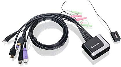 iogear GCS62HU Interrupteur KVM Périphérique d'entrée Noir USB 0-5 °C -20-60 °C avec fil