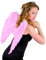 Aptafêtes - AC0049/ROSE - Ailes d'ange plumes rose -Taille 50 x 50 cm