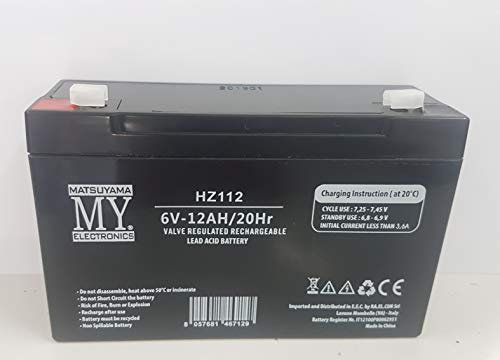 BATTERIA AL PIOMBO RICARICABILE 6V 12AH per moto è auto pegperego