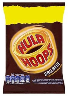 Hula Hoops BBQ Beef Flavour Potato Rings 34g x Case of 48