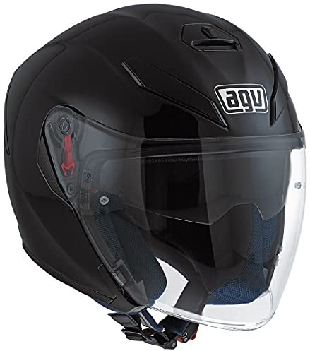 AGV K-5 Jet ECE 22-05 Solid Casco Moto Maxi-Jet ECE 22-05 con Visierino Parasole, Touring, Urban, Nero Opaco, XS