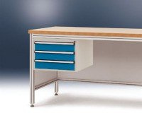 Manuflex ZB4625.7035 Komplettschrank 300 für Tische ALU 600mm Tiefe RAL7035 Hellgrau 500mm x 360mm x