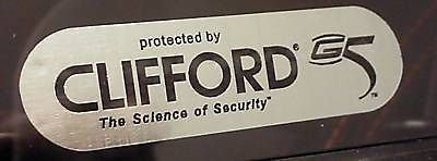 2x Clifford G5 Car Alarm Window Stickers.