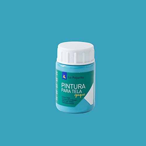 Pintura para Tela Opaque To-19 Turquesa 35ML La Pajarita, Pintura de aplicación directa sobre tela