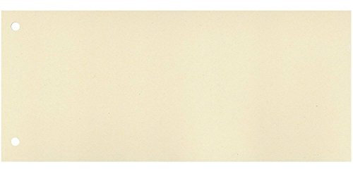 Q-Connect KF00514 Trennblätter, Farbregister, Aktenfahnen, Universalregister Trennstreifen 10,5 x 24 cm 100 Stück chamois